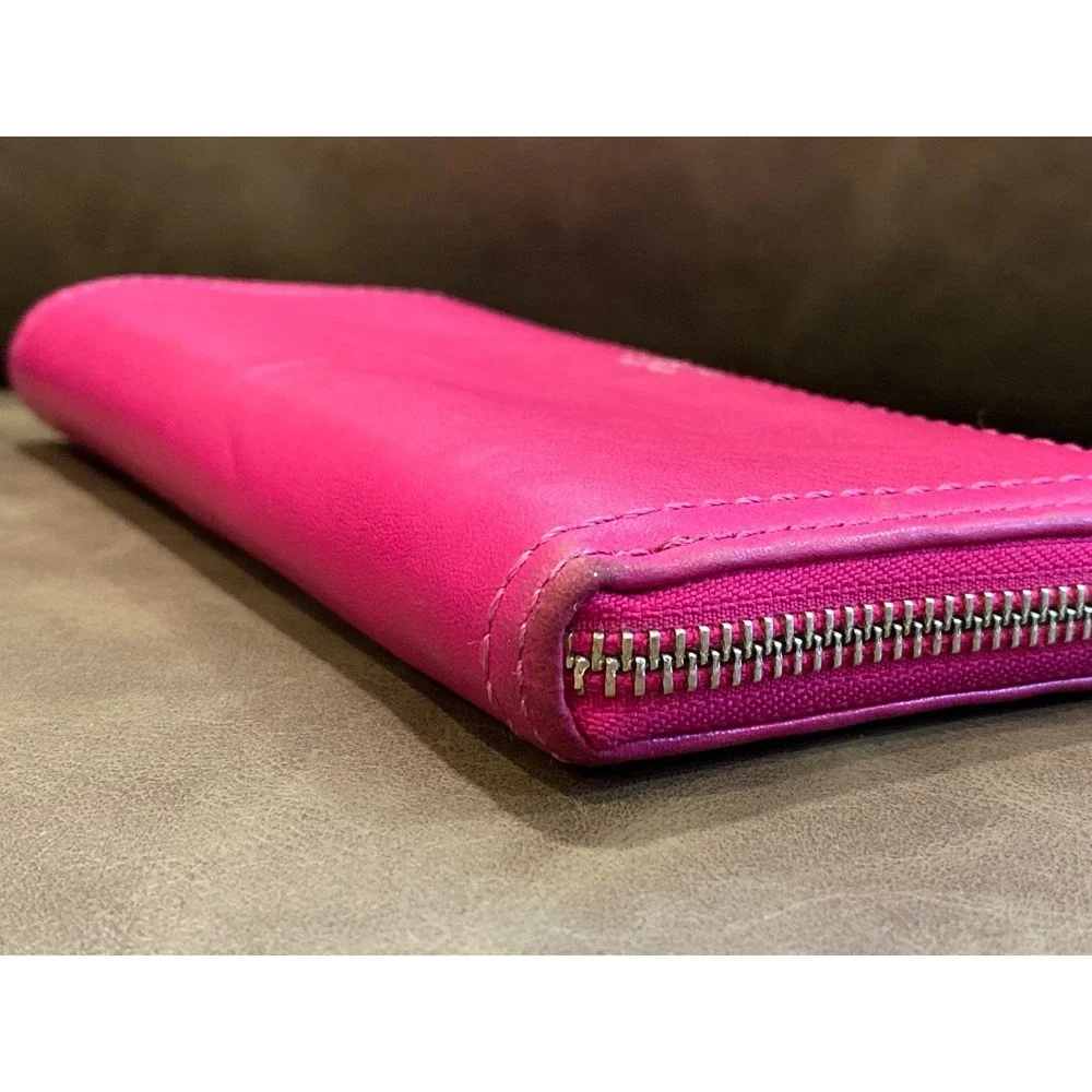 Coach‎ Wallet Women's Fuchsia Legacy Leather Slim Zip Around Clutch Organizer